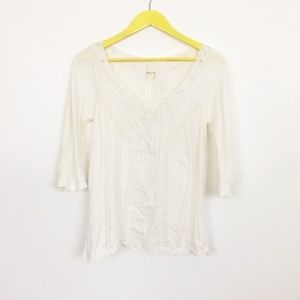 White Anthropologie L/M Meadow Rue Sweet Crochet